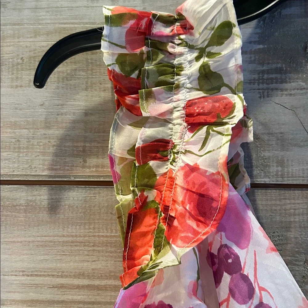 New Abercrombie & Fitch Pink and Green Floral Dress size XL P